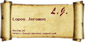 Lopos Jeromos névjegykártya